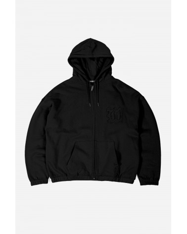 Wasted Paris - Kingdom Curve Destroy Boxy Zip Hoodie - Black