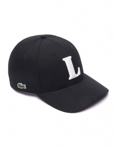Lacoste - Cotton Twill Baseball Cap With 3D Embroidery - Black