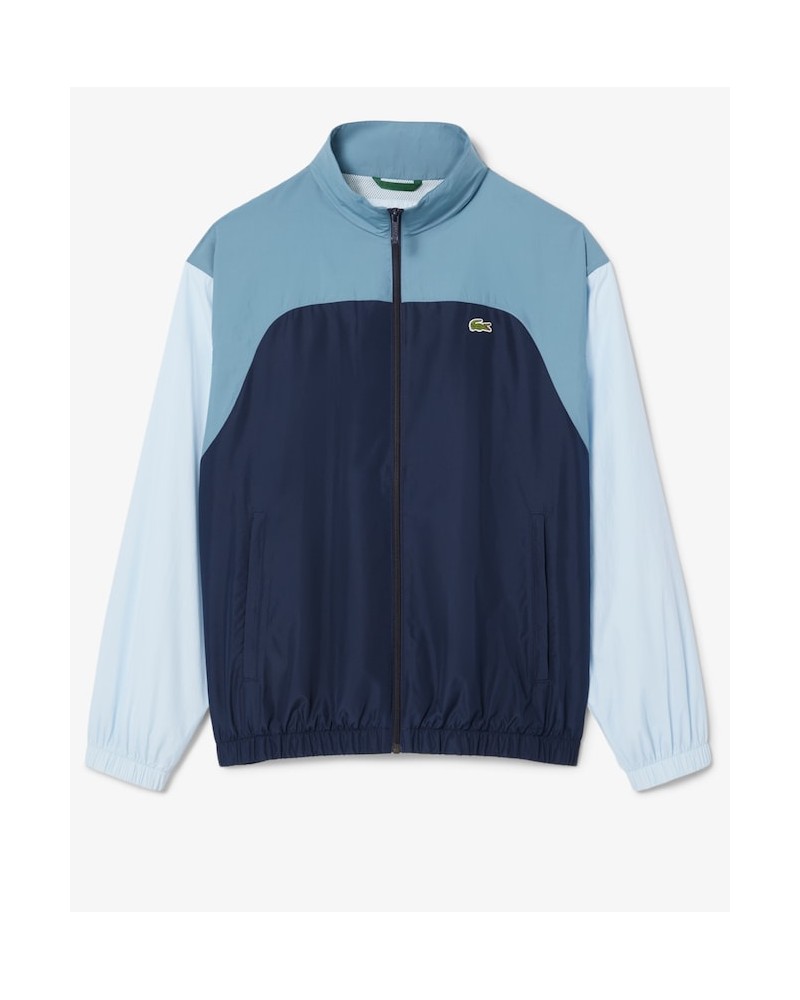 Lacoste - Water Repellent Colour Block Track Jacket - Blue / Lime