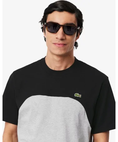Lacoste - Colorblock Cotton Jersey Knit T-shirt - Black / Grey