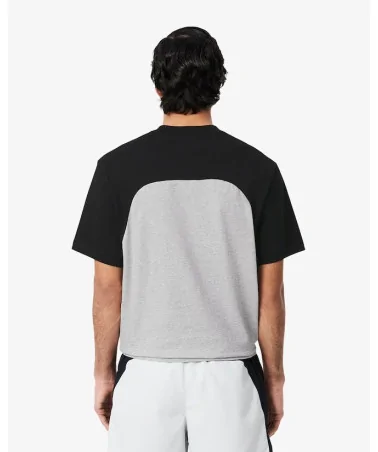 Lacoste - Colorblock Cotton Jersey Knit T-shirt - Black / Grey