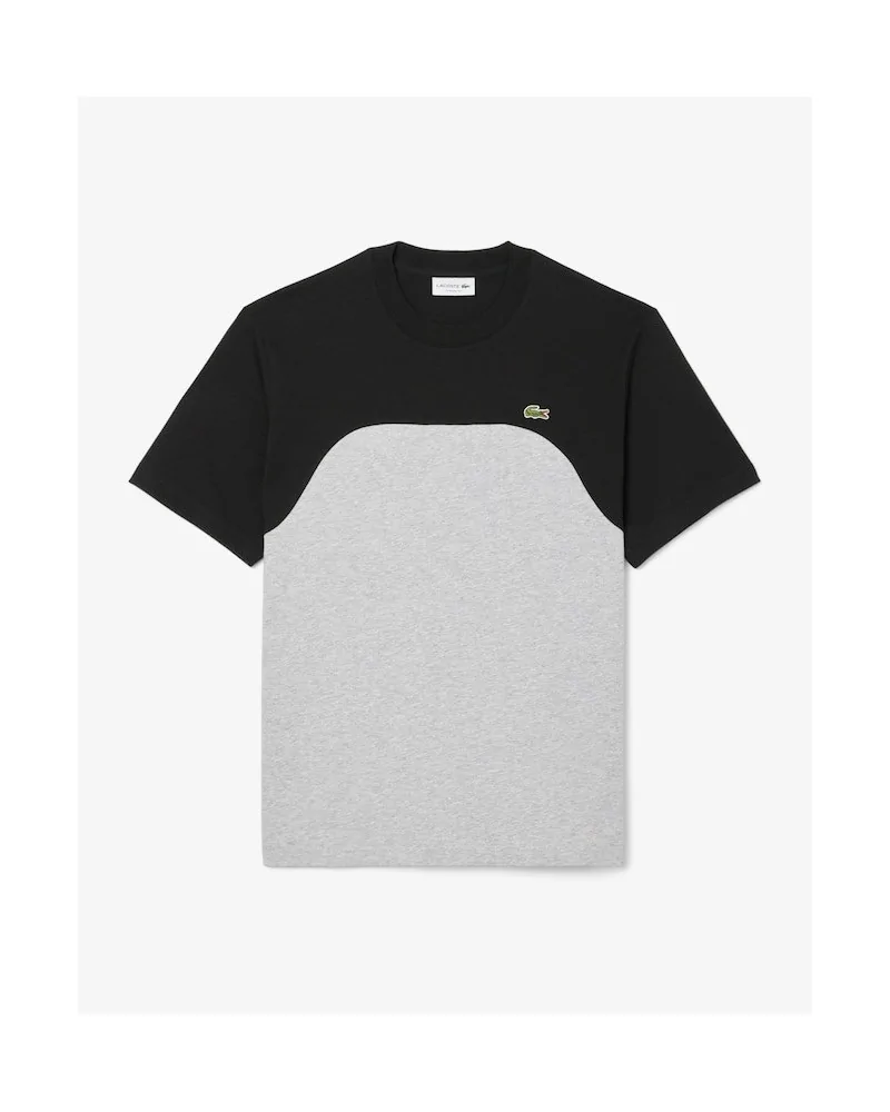 Lacoste - Colorblock Cotton Jersey Knit T-shirt - Black / Grey