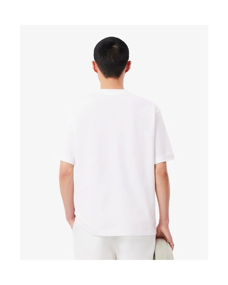 Lacoste - Loose Fit Printed T-shirt Made Of Thick Cotton - White