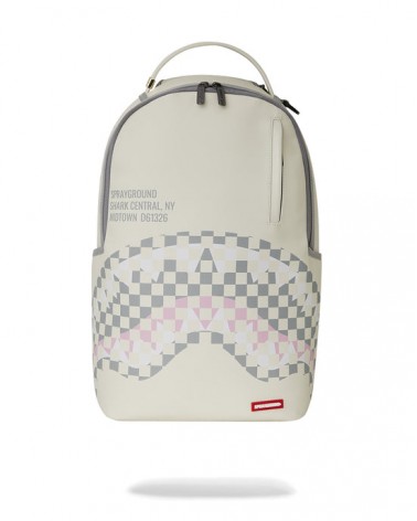 Sprayground - Cream Check Shark Central Backpack - White