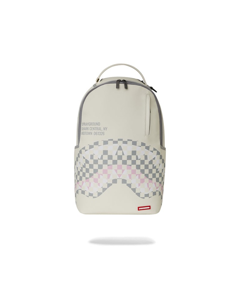 Sprayground - Cream Check Shark Central Backpack - White