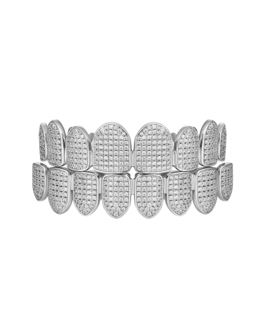 APORRO BRAND - Iced Out Gold Grillz TOP - White Gold