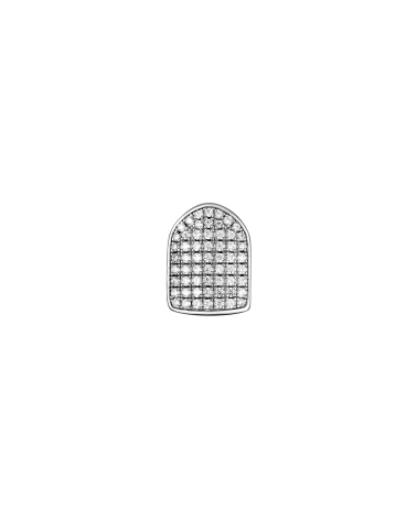 APORRO BRAND - The  Single Cap Iced Out Gold Grillz - White Gold