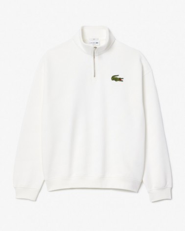 Lacoste - High Neck Loose Fit Sweatshirt - White