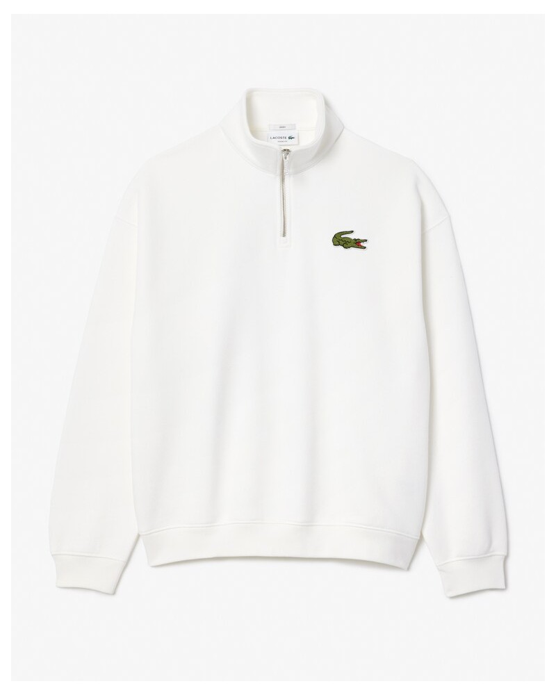 Lacoste - High Neck Loose Fit Sweatshirt - White