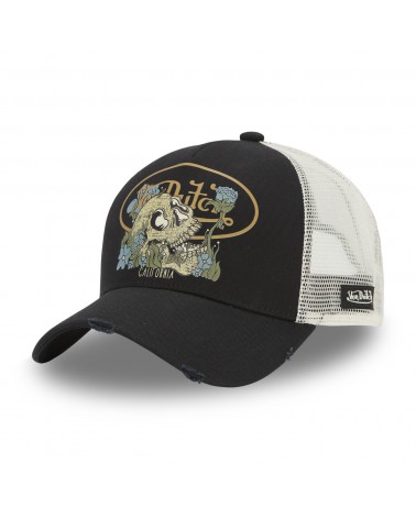 Von Dutch - Vegetal Skull print Trucker Cap - Black