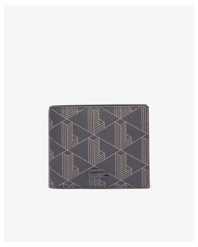 Lacoste - Small Billfold Monogram Leather - Grey