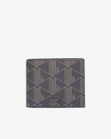 Lacoste - Small Billfold Monogram Leather - Grey