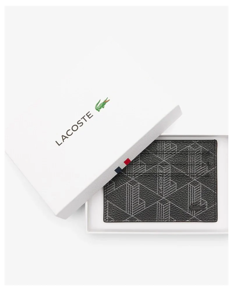 Lacoste - Card Holder Monogram Print & Badge - Black | blockshops