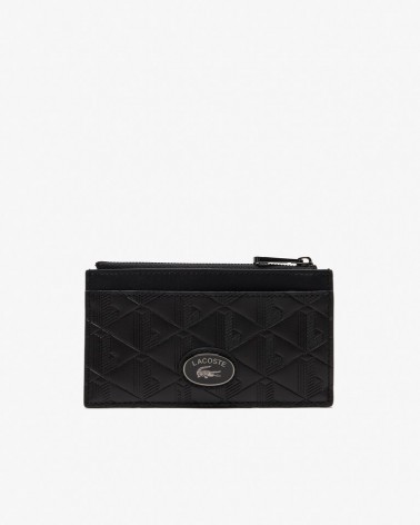 Lacoste - Zip Credit Card Holder in Leather - Black