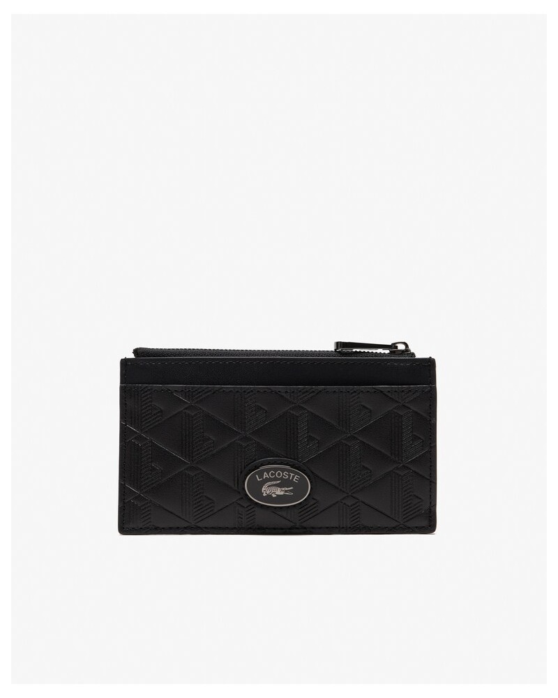 Lacoste - Zip Credit Card Holder in Leather - Black