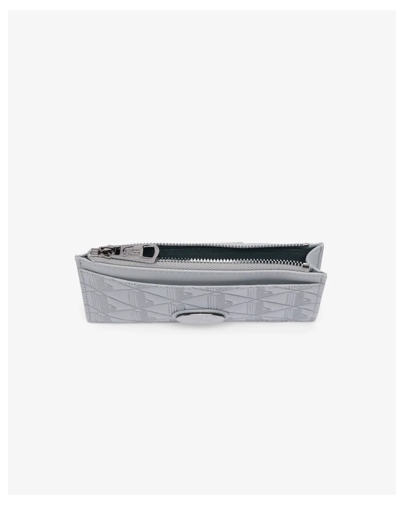 Lacoste - Zip Credit Card Holder in Leather - Grey | blockshops
