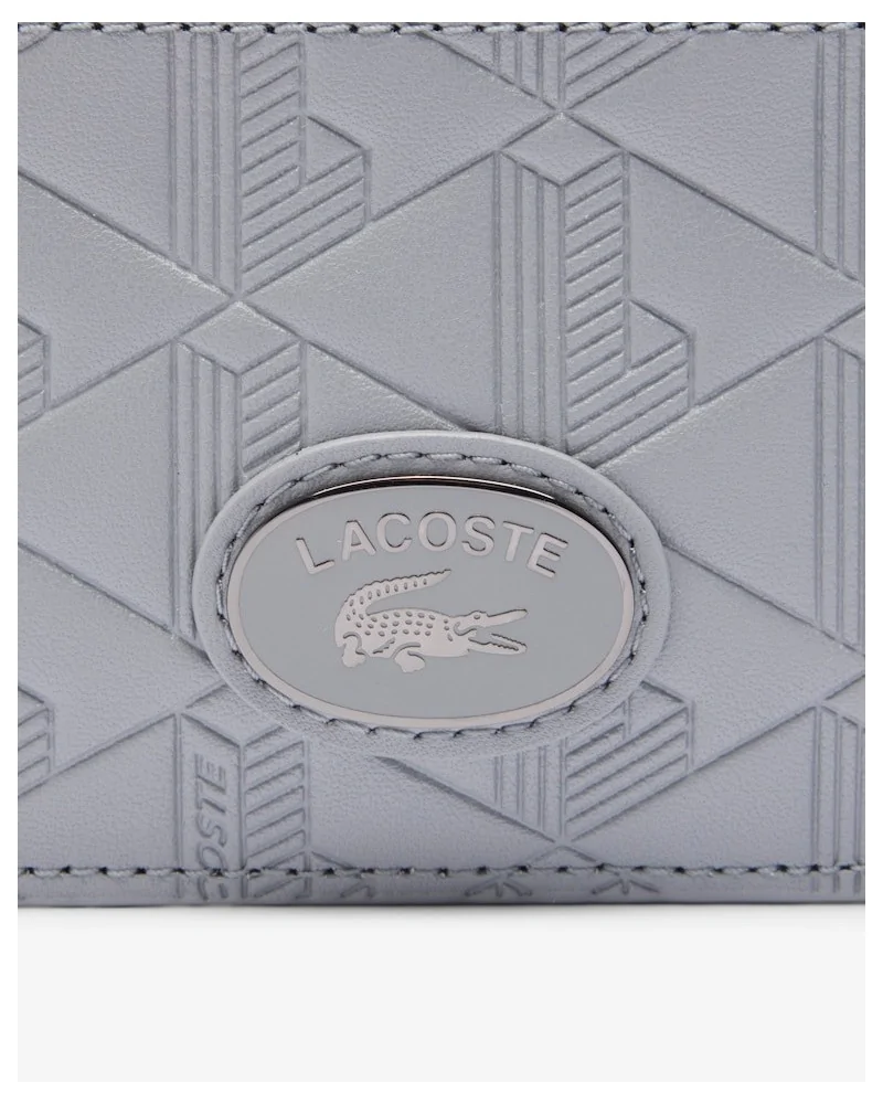 Lacoste - Zip Credit Card Holder in Leather - Grey | blockshops