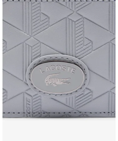 Lacoste - Zip Credit Card Holder in Leather - Grey | blockshops