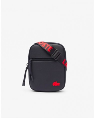 Lacoste - Slim Vertical Zip Camera Bag - Black / Red