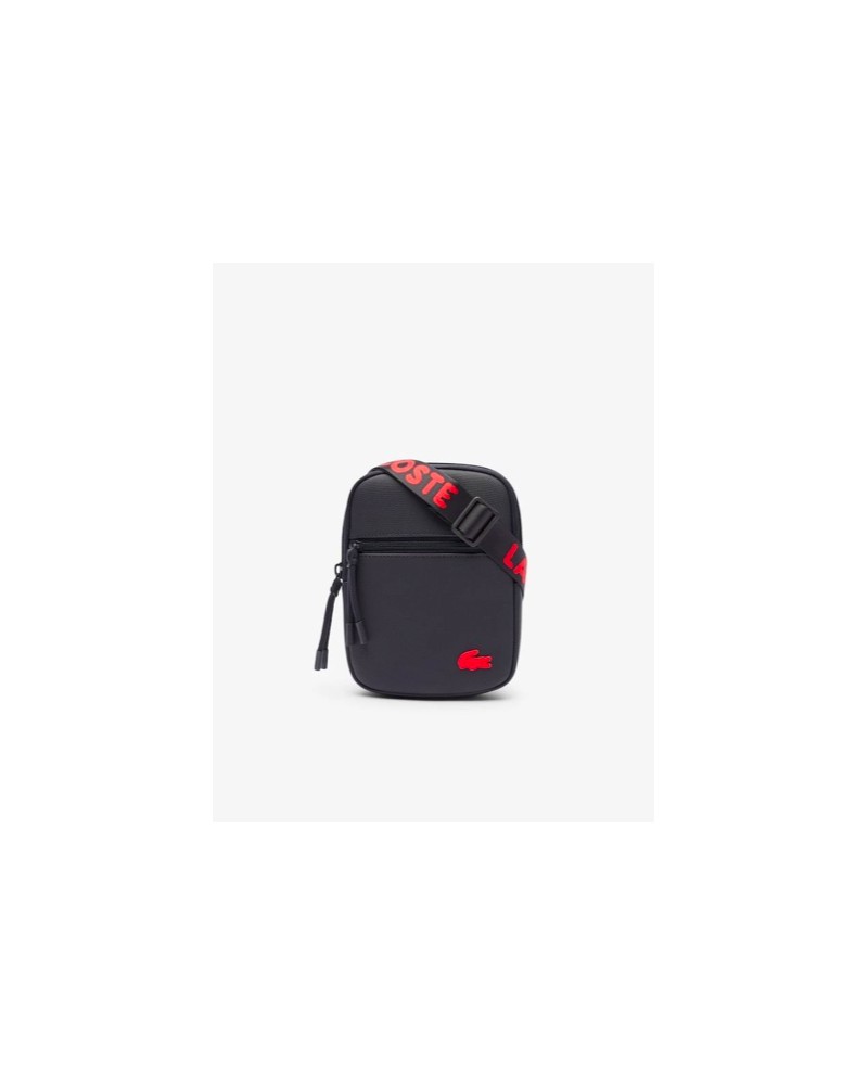 Lacoste - Slim Vertical Zip Camera Bag - Black / Red