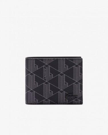 Lacoste - Small Billfold Monogram Leather - Black