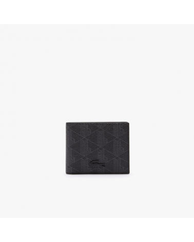 Lacoste - Small Billfold Monogram Leather - Black