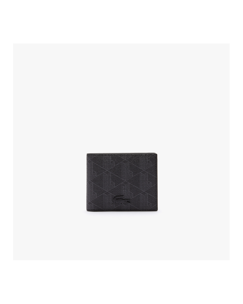 Lacoste - Small Billfold Monogram Leather - Black