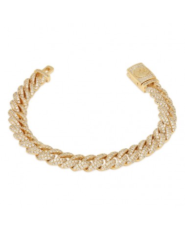 KING ICE - 10mm Iced Miami Cuban Link Bracelet - Gold