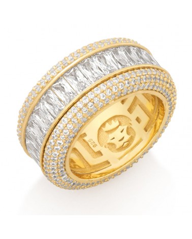 King Ice - Baguette-Cut Icy Spinner Ring - 14k Gold