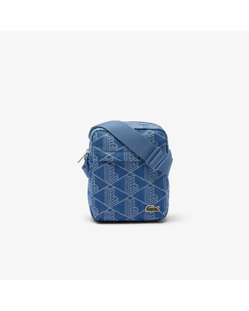 Lacoste - Monogram Jacquard Neocroc Vertical Camera Bag - Denim Blue