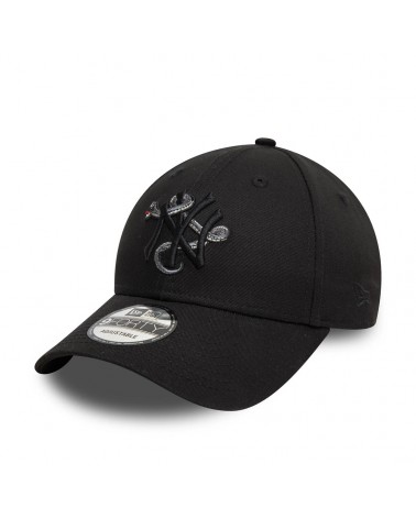 New Era - New York Yankees MLB Icon Black 9FORTY Adjustable Cap - Black