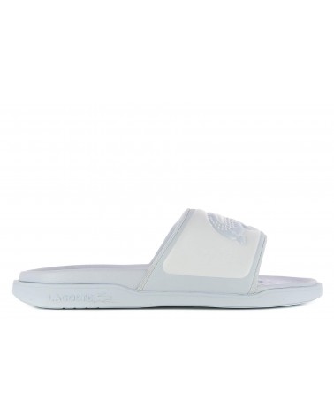 Lacoste - Serve Slide Dual Logo - White / Light Blue