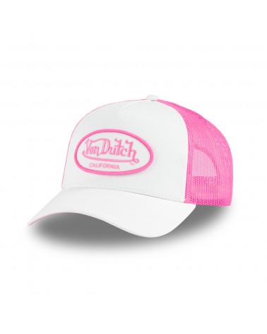 Von Dutch - Bicolor Trucker Cap Mesh With Fluorescent Patch - White / Pink