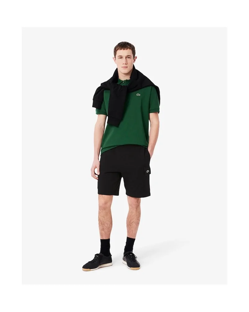 Lacoste - Cotton fleece cargo shorts -  Black