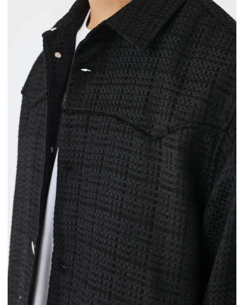 Project X Paris - Kalash Colab Jute Fabric Over Shirt - Black | blo...