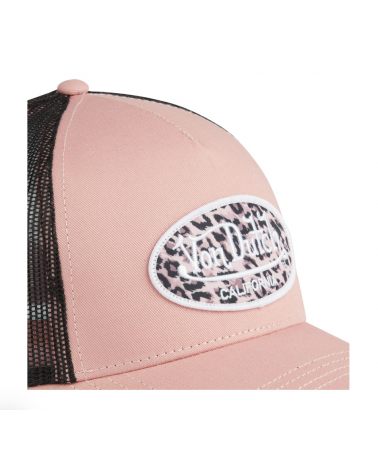 Von Dutch - Leopard Patch Logo Trucker Cap - Pink