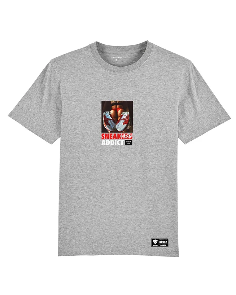 Block Limited - Sneakass Addict Tshirt - Heather Grey | blockshops