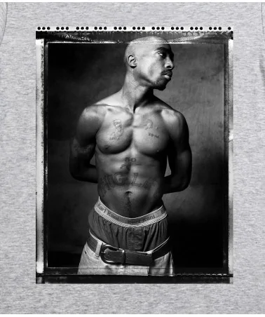 Block Custom - Tupac Portrait Film Tee - Heather Grey | blockshops