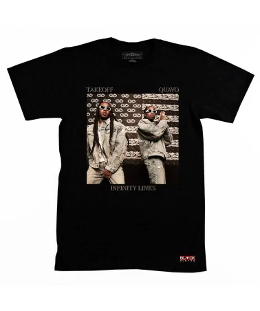 Block Custom - TakeOff & Quavo Infinity Links Tee - Black | blockshops
