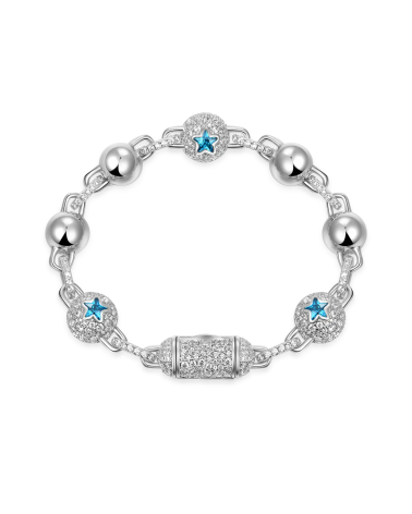APORRO BRAND - LaFlare Ball Bracelet - 10mm - White Gold