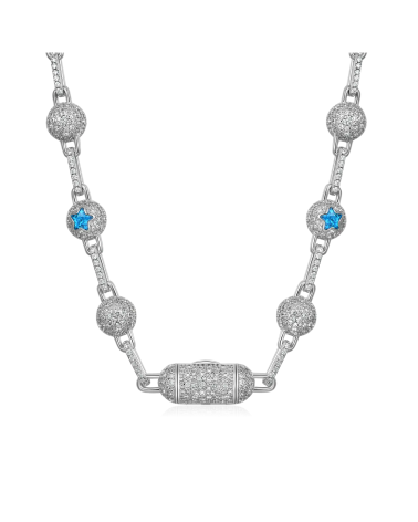 APORRO BRAND - LaFlare Iced Ball Chain - 12mm - White Gold