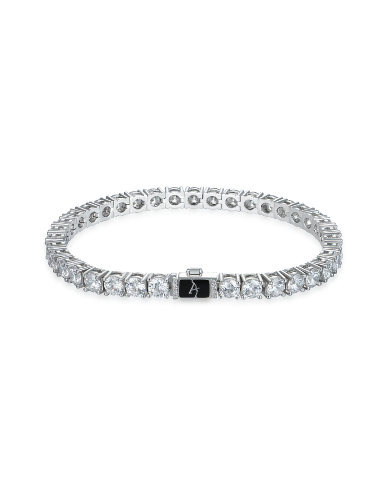 APORRO BRAND - Iced Tennis Bracelet - 5mm - White Gold