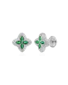 APORRO BRAND - Iced Luminous Clover Earrings - Green Diamond
