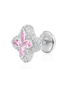 APORRO BRAND - Iced Luminous Clover Earrings - Pink Diamond