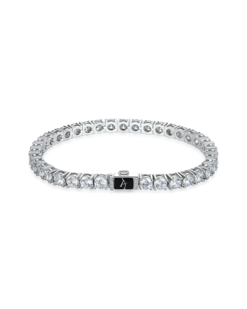 APORRO BRAND - 5mm Iced Tennis Bracelet - White Gold
