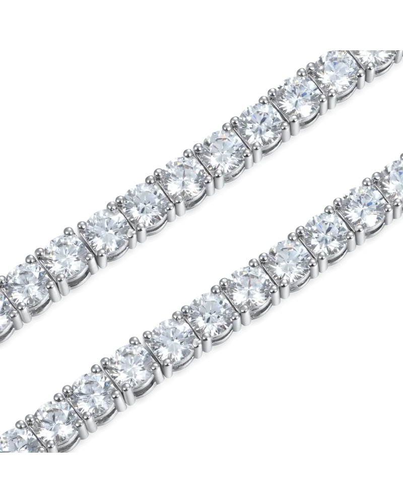 APORRO BRAND - 5mm Iced Tennis Bracelet - White Gold