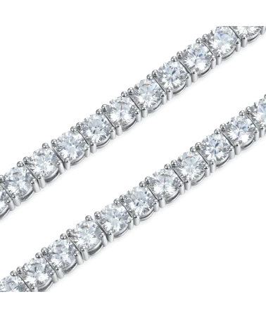 APORRO BRAND - 5mm Iced Tennis Bracelet - White Gold
