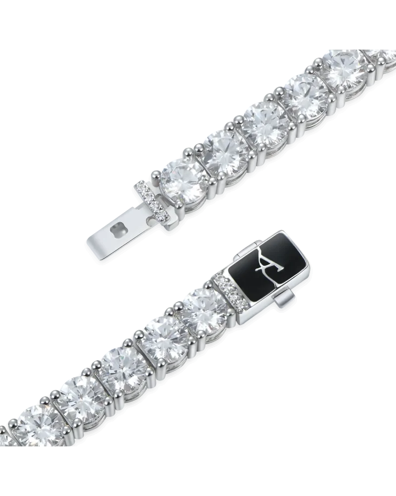 APORRO BRAND - 5mm Iced Tennis Bracelet - White Gold