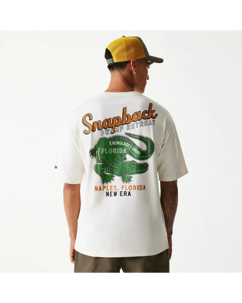 New Era - New Era Animal Graphic Open Oversized Tee - Offwhite