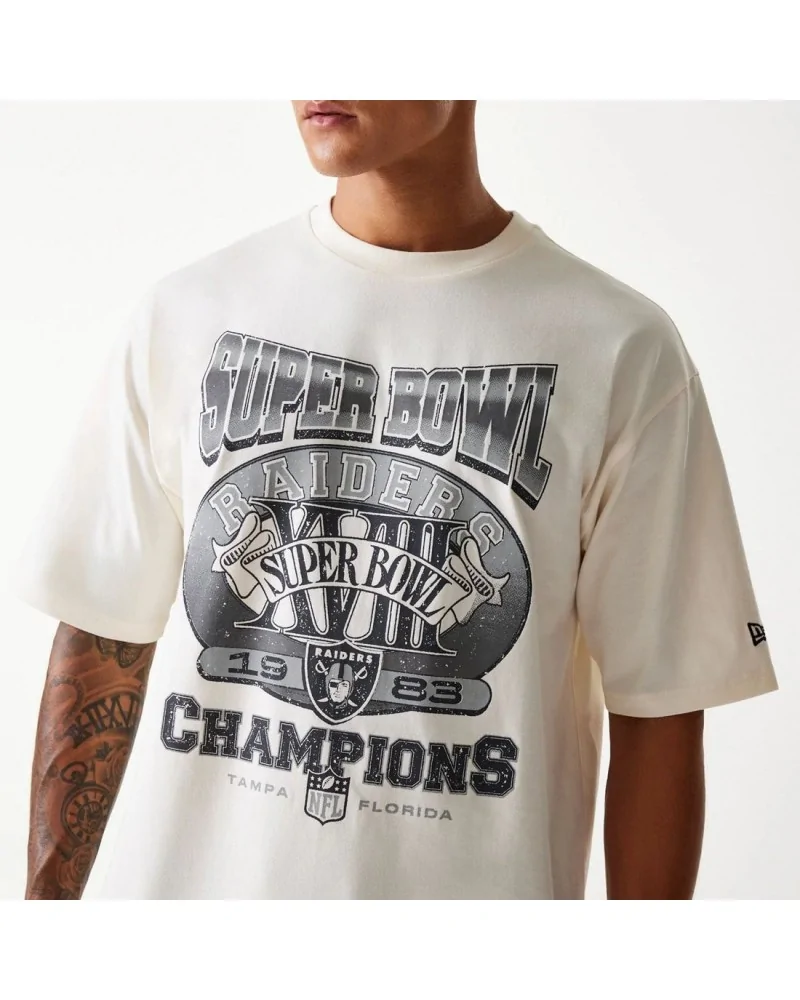 New Era - Las Vegas Raiders NFL Super Bowl Oversized Tee - Offwhite